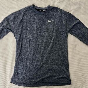 Nike Women's Heathered Blue Long Sleeve Tee